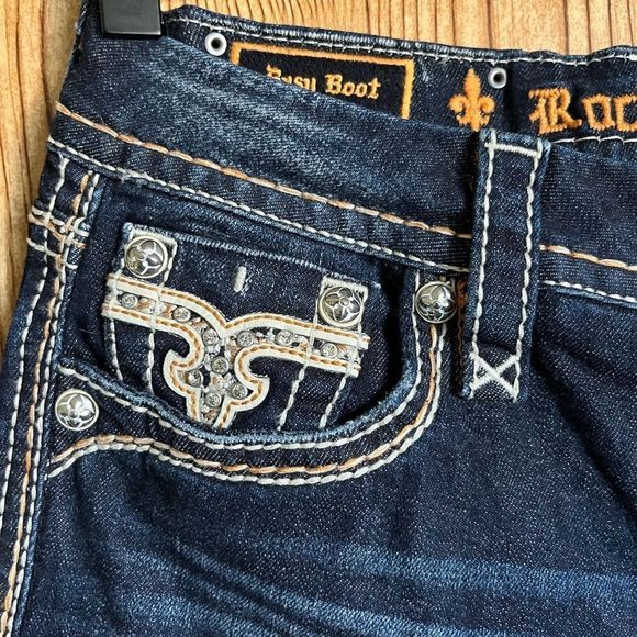 ROCK REVIVAL SHERRY BOOTCUT SWAROVSKI JEANS - size 27 but run big - Picture 7 of 12